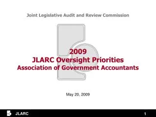 2009 JLARC Oversight Priorities Association of Government Accountants