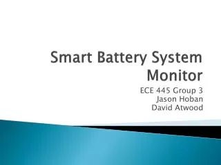 Smart Battery System Monitor