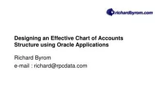 Designing an Effective Chart of Accounts Structure using Oracle Applications