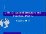 Unit 12: Animal Structure and Function, Part A - slide 1