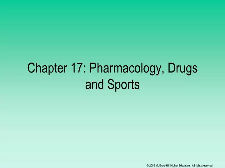 chapter 17 pharmacology drugs and sports