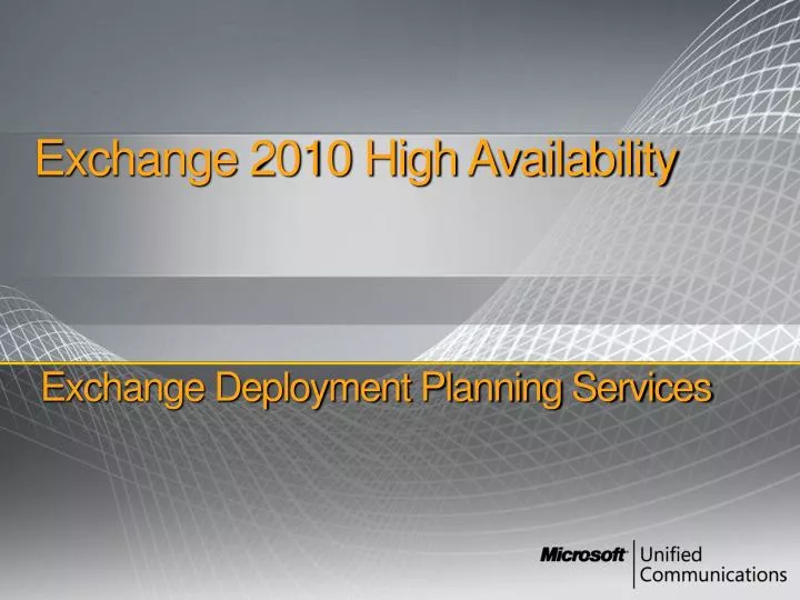 exchange deployment planning services