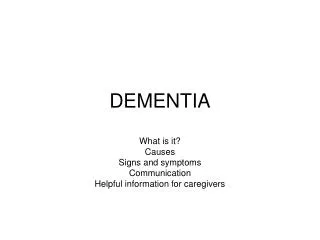 DEMENTIA