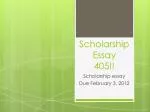 Scholarship Essay 405!!