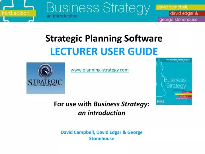 strategic planning software lecturer user guide