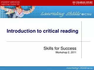 Introduction to critical reading