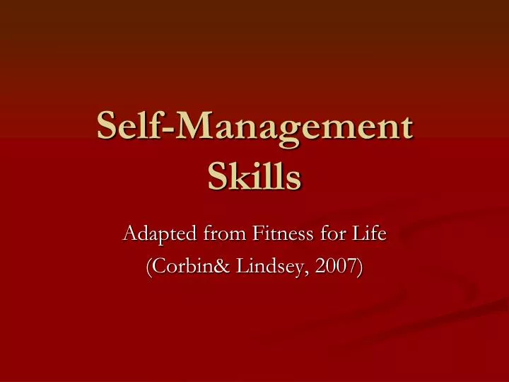 presentation on self management skills class 9