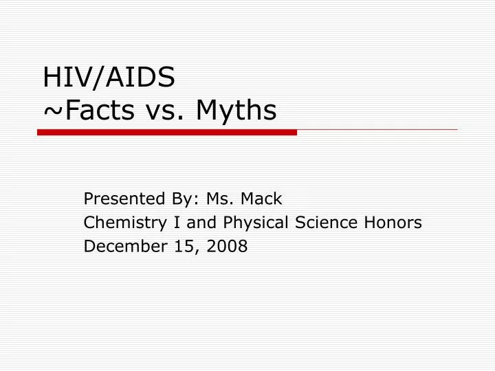hiv aids facts vs myths