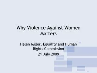 Why Violence Against Women Matters