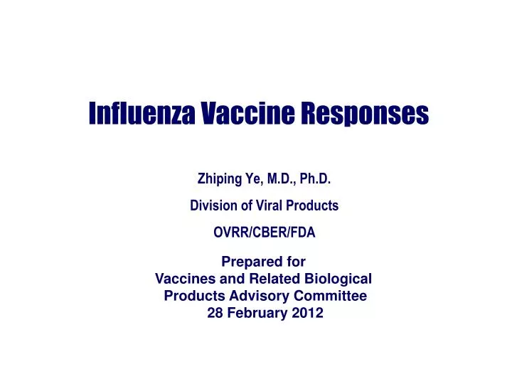 influenza vaccine responses
