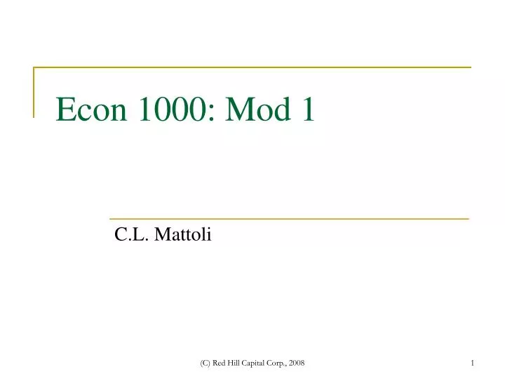econ 1000 mod 1