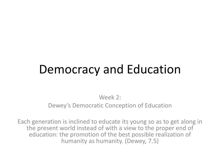 democracy and education