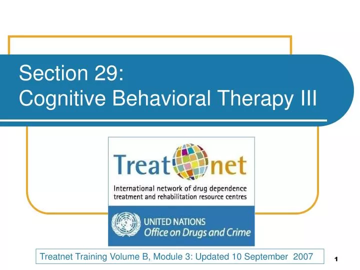 section 29 cognitive behavioral therapy iii