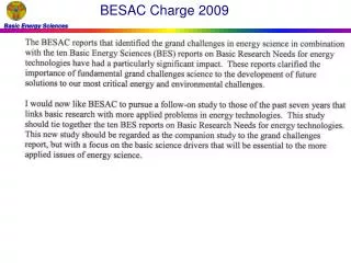 BESAC Charge 2009