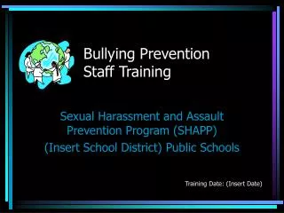 Bullying Prevention Staff Training