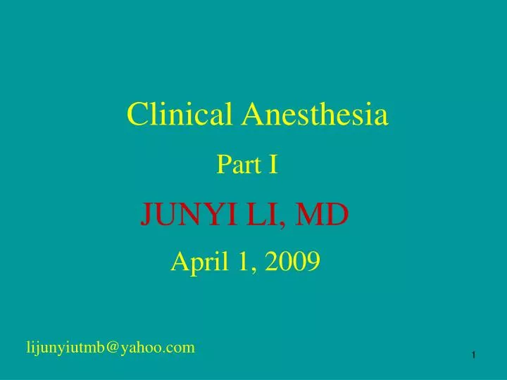 clinical anesthesia
