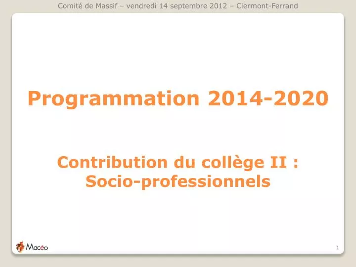 programmation 2014 2020 contribution du coll ge ii socio professionnels