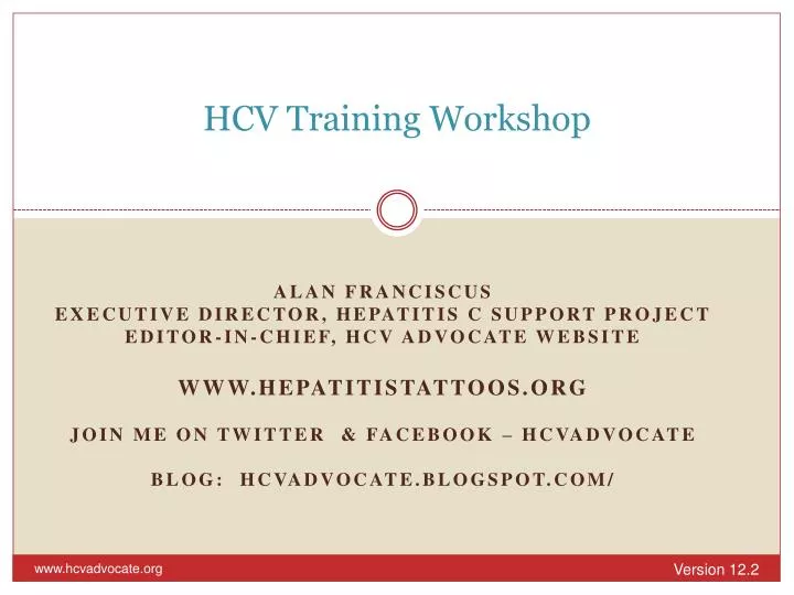 hcv training workshop