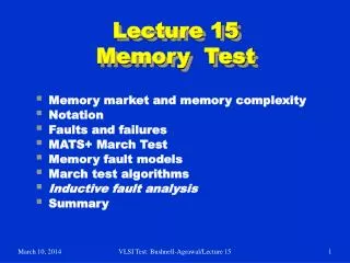 Lecture 15 Memory Test