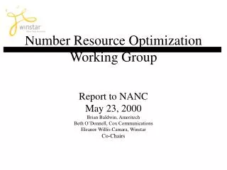 Number Resource Optimization Working Group