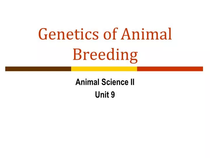 genetics of animal breeding