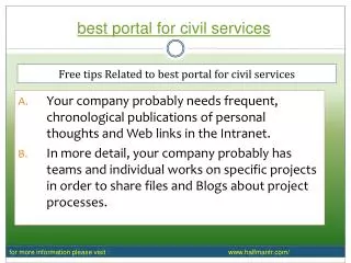 PPT About Best portal for civil services