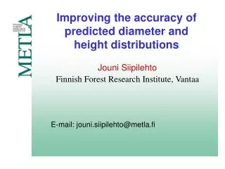 Improving the accuracy of predicted diameter and height distributions