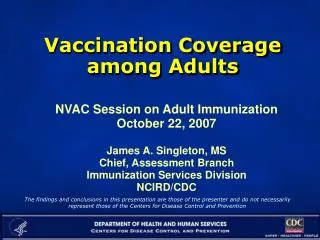 Vaccination Coverage among Adults