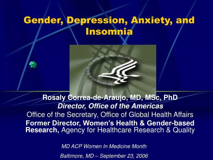 gender depression anxiety and insomnia