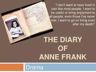 The Diary of anne frank
