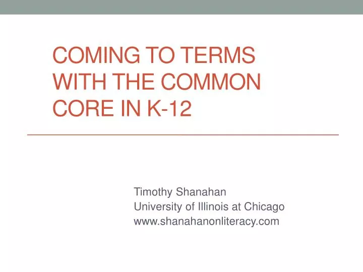 coming to terms with the common core in k 12
