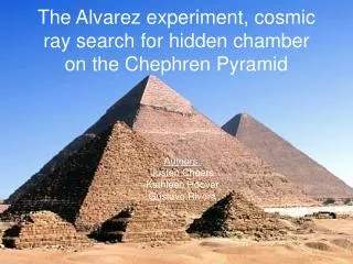 The Alvarez experiment, cosmic ray search for hidden chamber on the Chephren Pyramid