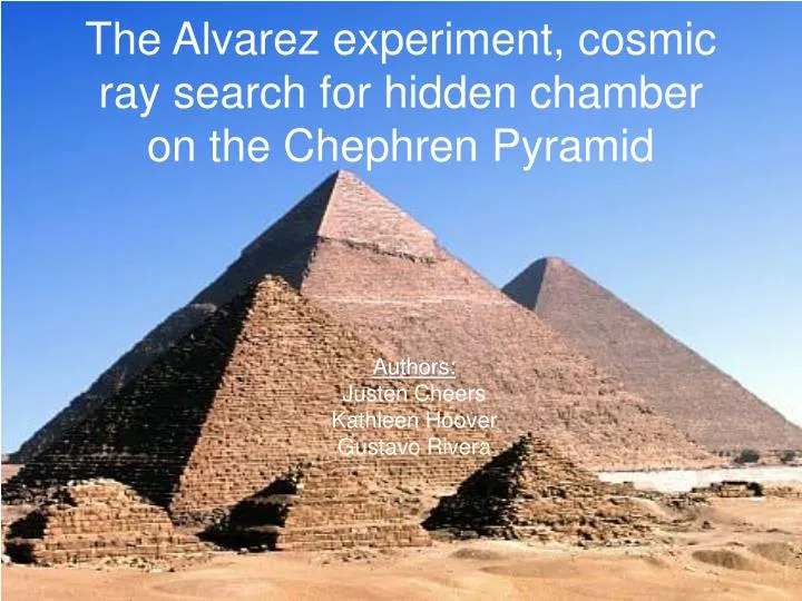 the alvarez experiment cosmic ray search for hidden chamber on the chephren pyramid