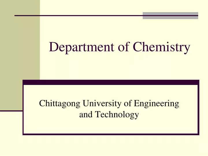 department of chemistry