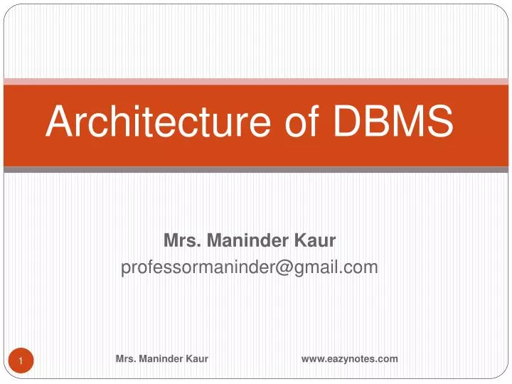 architecture of dbms