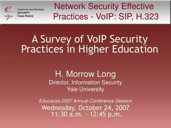 a survey of voip security practices in higher education