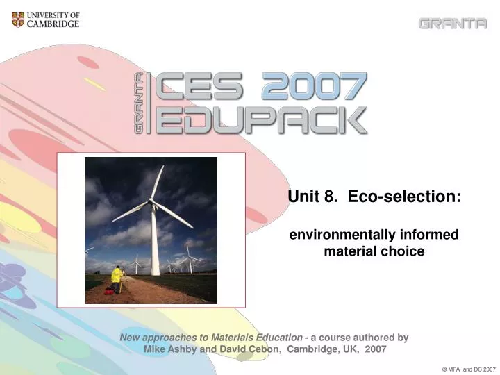 unit 8 eco selection environmentally informed material choice