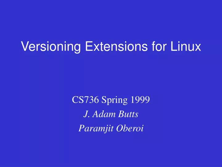 versioning extensions for linux