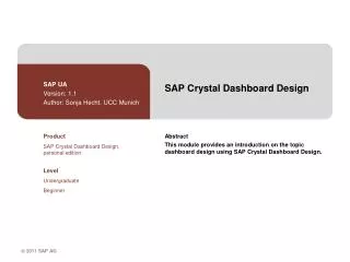 SAP Crystal Dashboard Design