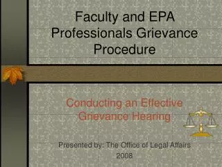 Faculty and EPA Professionals Grievance Procedure