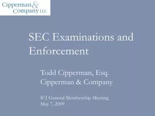 SEC Examinations and Enforcement
