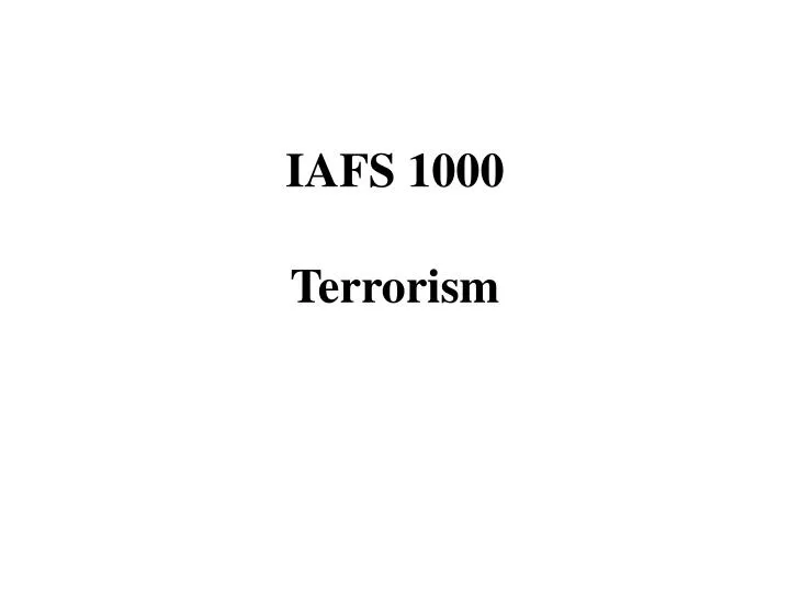 iafs 1000 terrorism