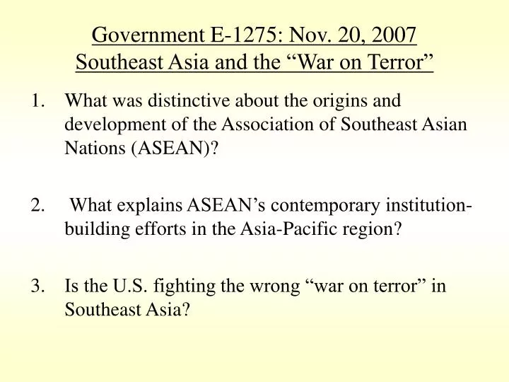 government e 1275 nov 20 2007 southeast asia and the war on terror
