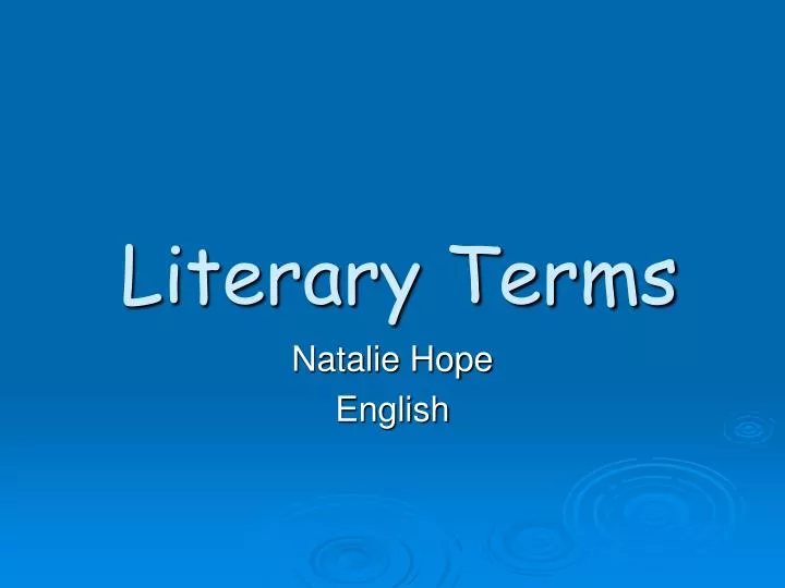 PPT - Literary Terms PowerPoint Presentation, free download - ID:1400061