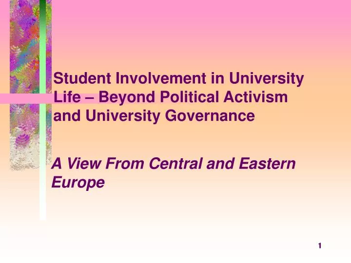 student involvement in university life beyond political activism and university governance