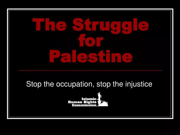 the struggle for palestine