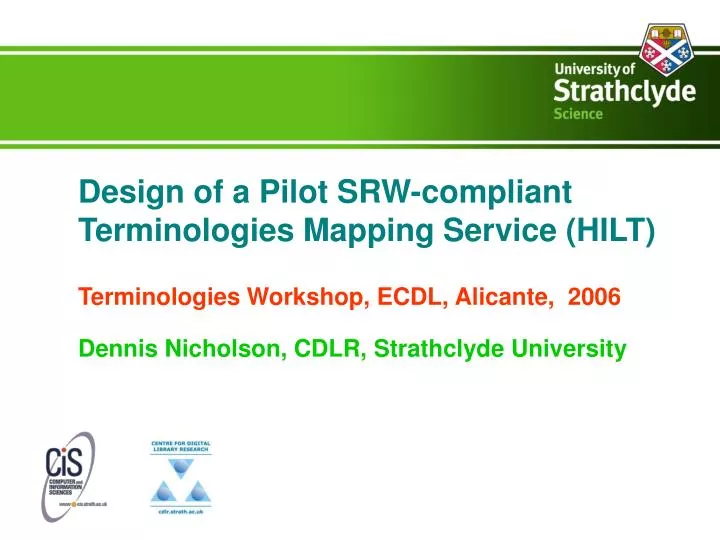 design of a pilot srw compliant terminologies mapping service hilt