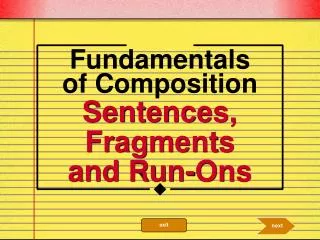 Sentences, Fragments and Run-Ons