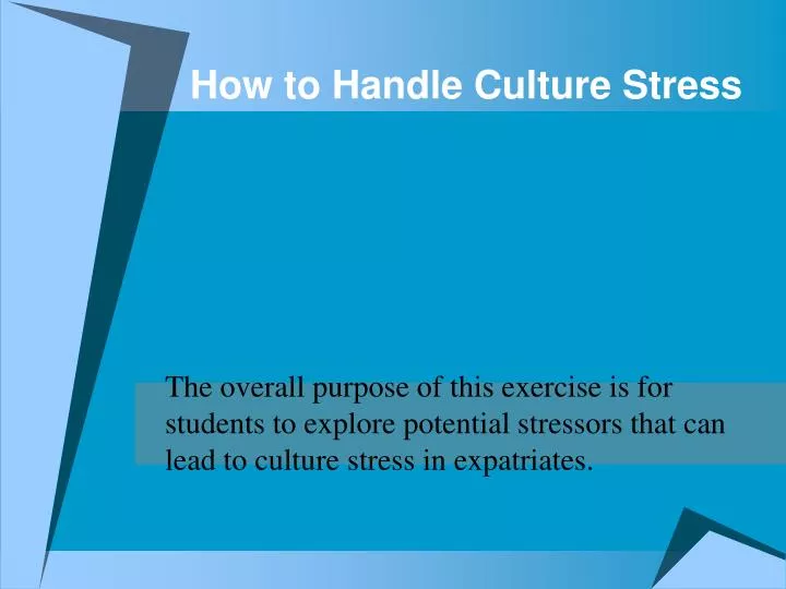 how to handle culture stress
