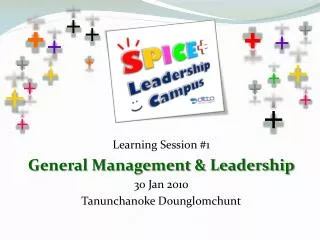 Learning Session #1 General Management &amp; Leadership 30 Jan 2010 Tanunchanoke Dounglomchunt